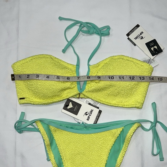 Rip Curl Sunny Side Bandeau Bikini Top & Tie Side Cheeky Coverage Bottom, SMALL - Picture 7 of 15